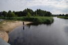 Nowodworce. Na małej plaży przy moście nad rzeką Supraśl zrobiliśmy jeszcze krótką przerwę.