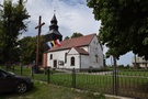 Mielęcin. Kościół Nawiedzenia NMP, który powstał w początku XVIII wieku w konstrukcji szkieletowej (drewno z wypełnieniem ceglanym, czyli mur pruski).