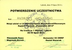 OWRP 2014 - potwierdzenie przebycia trasy